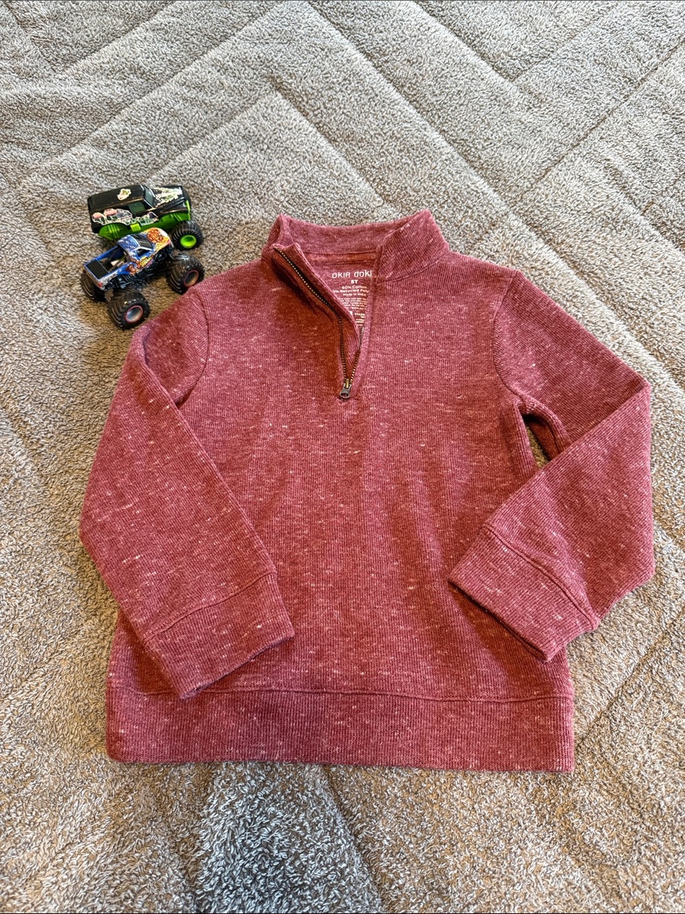 okie dokie Kids Half-Zip Sweatshirt - Maroon